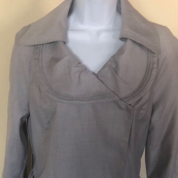 COPY - Alessandro Miele Gray Wrap Ruffled Tail Coat WMS L - Picture 7 of 8